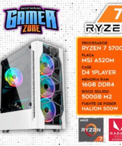 PC GAMER RYZEN 7 5700G, 16 GB DE RAM, SSD 500 GB