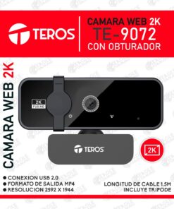 CÁMARA WEB 2K TEROS TE-9072 CON OBTURADOR