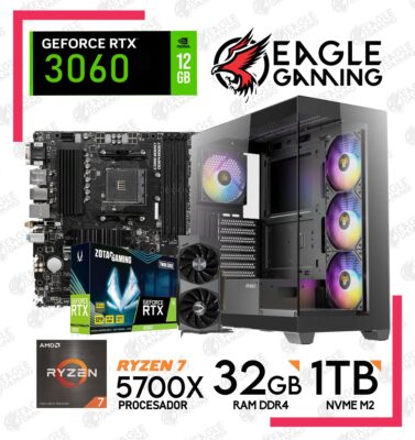 PC GAMER RYZEN 7 5700X, RTX 3060, 32 GB DE RAM, 1TB DE SSD