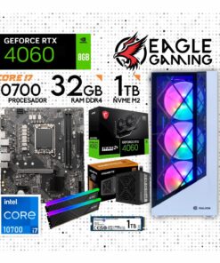 PC GAMER INTEL CORE I7 10700, NVIDIA RTX 4060 MSI, 32GB DE RAM, 1TB SSD, PLACA PRO H510M-G DDR4, FUENTE GIGABYTE P550B