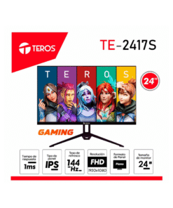 Monitor plano TEROS TE-2417S, 23.8" FHD IPS, 144Hz, 1920x1080, HDMI, DP, VESA, FreeSync