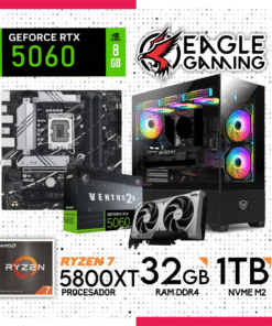 Computadora Gamer Ryzen 7 5800XT, Ram 32GB DDR4 , 1TB NVME M2, RTX 5060 8GB