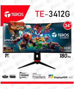 MONITOR CURVO GAMING TEROS TE‑3412G – 34″ WQHD (3440×1440), 180 Hz, 1 ms, HDR10, FreeSync Premium