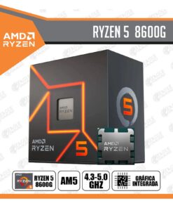 PROCESADOR AMD RYZEN 5 8600G 4.3GHZ HASTA 5GHZ 16MB (100-100001237BOX) AM5, 6 NUCLEOS, RADEON GRAPHICS