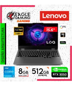 Laptop Lenovo LOQ 15IAX9 Intel Core i5 12450HX RAM 8GB Disco 512GB SSD Video Nvidia RTX 3050 6GB 15.6" FHD FreeDos (83GS006WLM)
