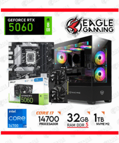 Computadora Gamer Intel Core i7-14700 – RTX 5060 8GB – 32GB DDR5 – SSD 1TB NVMe – Edición RGB EAGLE GAMING