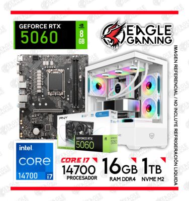 COMPUTADORA GAMER I7 14700, RTX 5060 8GB, 16GB RAM, SSD 1TB