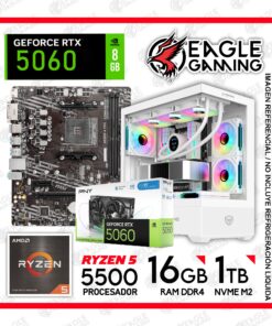 COMPUTADORA GAMER RYZEN 5 5500,RTX 5060 8GB , 1TB NVME M2, 16GB RAM DDR4