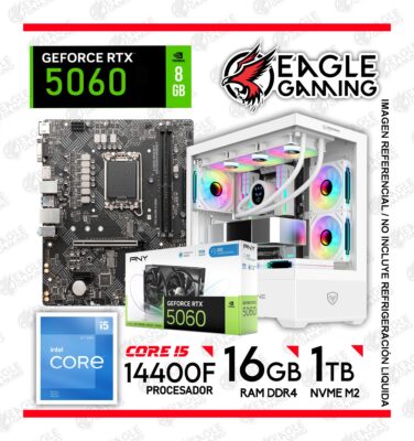 COMPUTADORA GAMER CORE I5 14400F ,RTX 5060 8GB , 1TB NVME M2, 16GB RAM DDR4