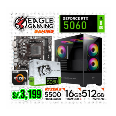 PC COMPLETA GAMING, RYZEN 5 5500, RTX 5060 8GB