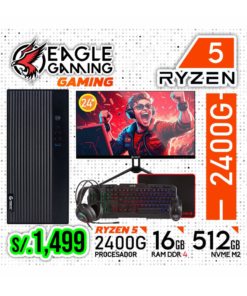 PC COMPLETA GAMING, AMD RYZEN 5 2400G, MONITOR 24”