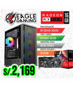 PC COMPLETA GAMING, RYZEN 5 5500, RX 580 16GB