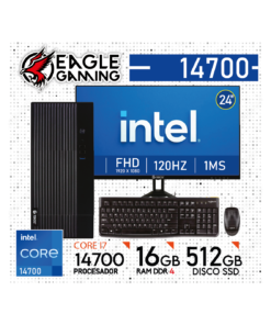 COMPUTADORA PC INTEL CORE i7 14700, 16 GB RAM DDR4, 512GB SSD - Monitor 24" con KIT LOGITECH