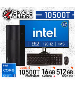 COMPUTADORA PC INTEL CORE i5 10500T, 16 GB RAM DDR4, 512GB SSD - Monitor 24" con KIT LOGITECH