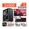 COMPUTADORA PC GAMER RYZEN 5 2400G RAM 16GB SSD 512GB Monitor 24" CON KIT GAMER TEROS