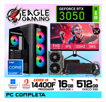 PC GAMER Intel Core i5-14400F + RTX 3050 6GB